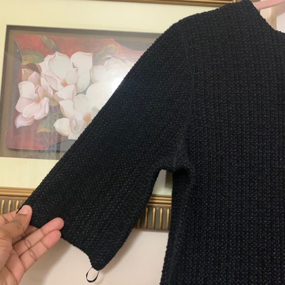 NWT St. John BLACK Formfitting Bouclé-knit Minidress - Size 14 - Picture 8 of 15